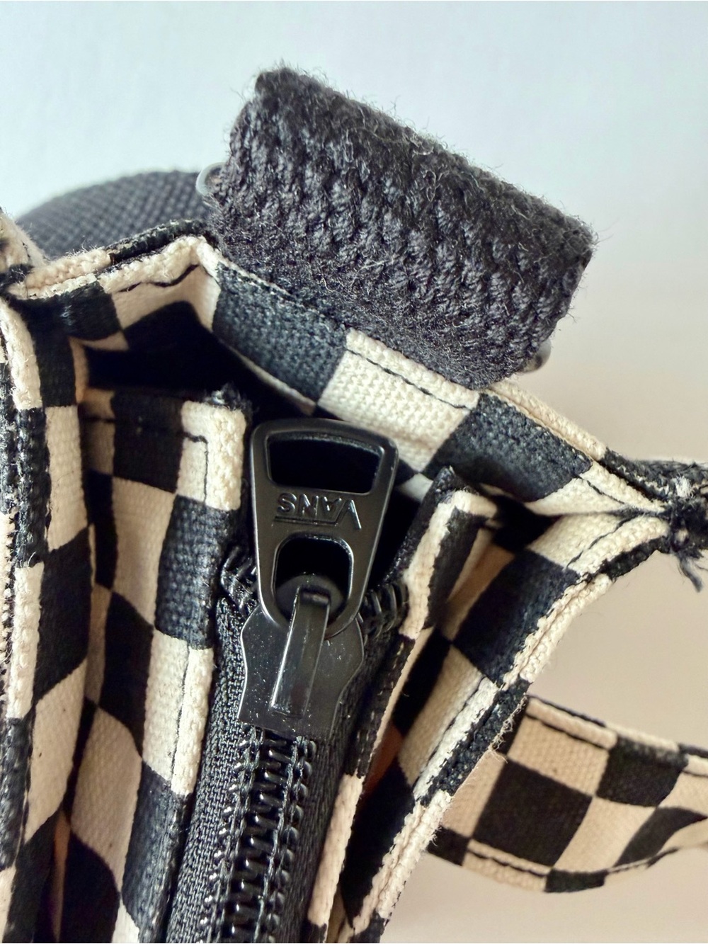 Vans Checkerboard Crossbody Tote - Black & Cream Canvas - Picture 8 of 10